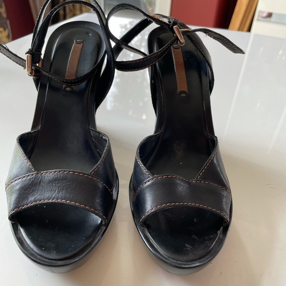 Nine West Size 8 Black Wedge Shoes - Picture 1 of 2
